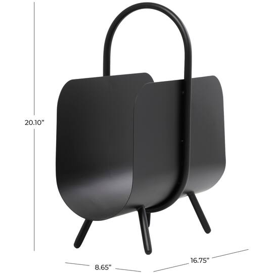 20" Black Metal Curved Magazine Holder